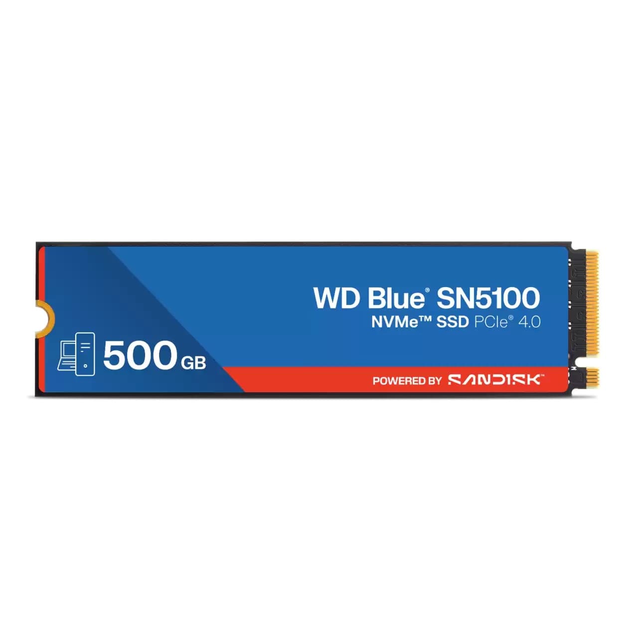 SSD Western Digital 500GB Blue SN5100 M.2 2280 PCIe Gen4 NVMe QLC 3D NAND com Criptografia - WDS500G5B0E-00CPE0
