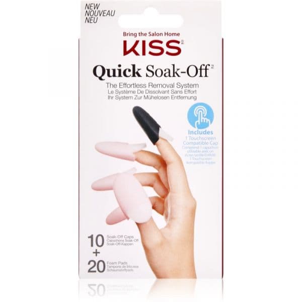 Kiss Quick Soak-off Remover Caps Conjunto para Unhas 30 Un.