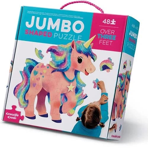 Puzzle de Chão em Formato Jumbo: Unicórnio - 48 Peças - Crocodile Creek