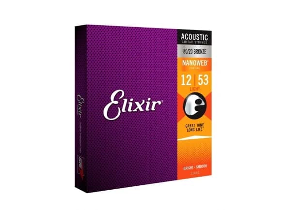 Elixir Conjunto de Cordas Guitarra Nanoweb 12-53 Light 11052
