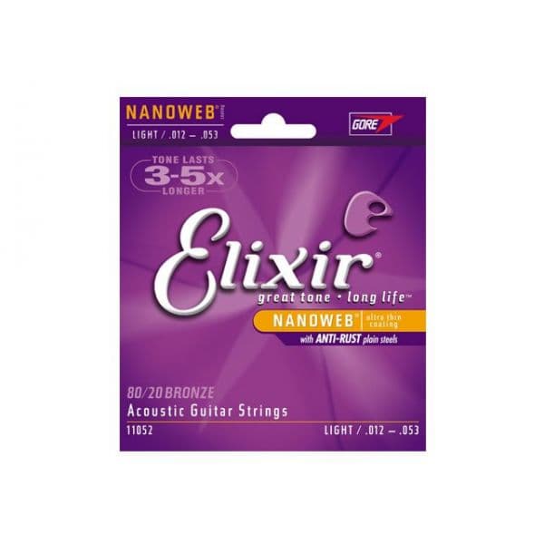 Elixir Conjunto de Cordas Guitarra Nanoweb 12-53 Light 11052