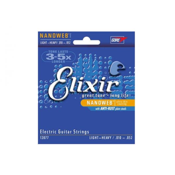 Elixir Conjunto de Cordas 010 Guitarra Elétrica 010-052 Nanoweb