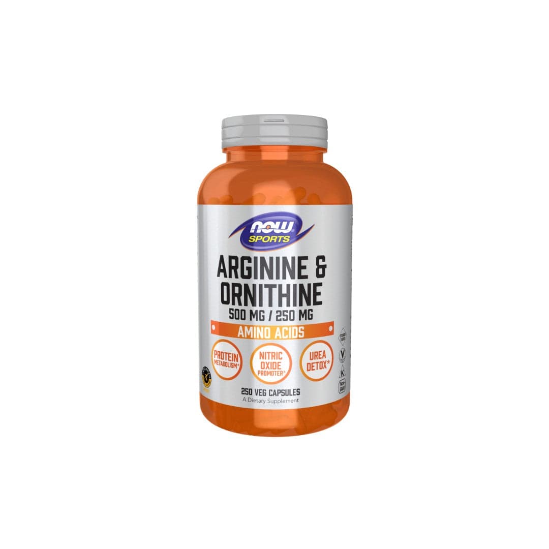 Now L-Arginine/Ornitina 500mg 250 Cápsulas