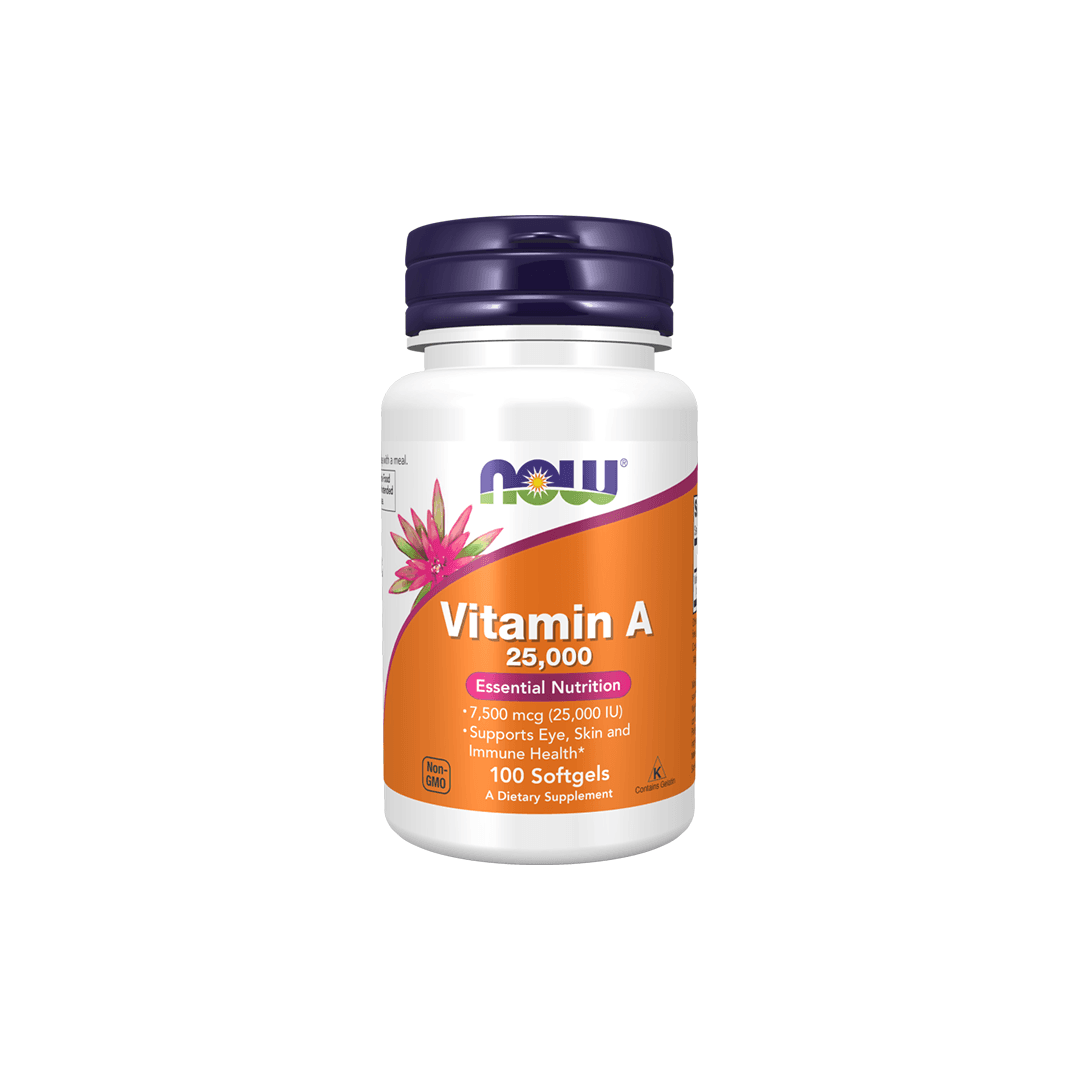 Now Vitamina A 25000 UI 100 Cápsulas Moles