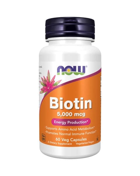 Now Biotin Vitamina H 5000ug 60 Cápsulas