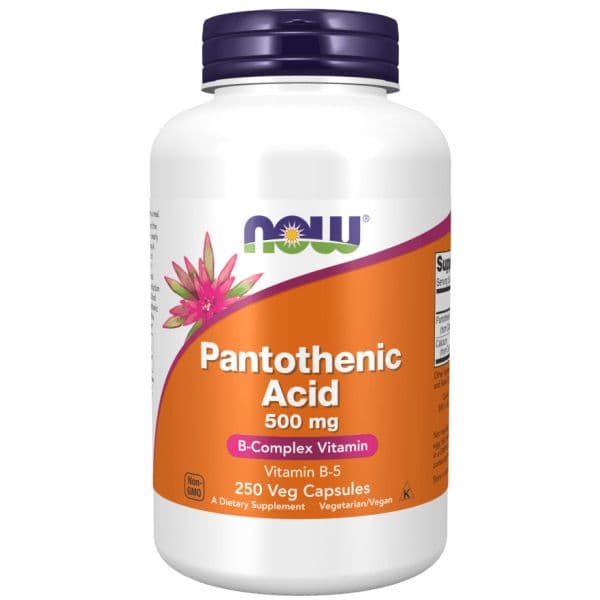 Now Pantothenic Acid Vitamin B-5 500 mg 250 Cápsulas Vegetais