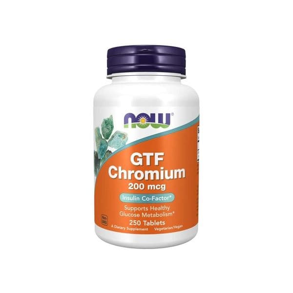 NOW Foods GTF Crómio 200mcg 250 Comprimidos