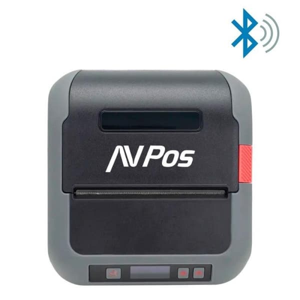 AVPos Impressora Térmica Portátil MLP900B 203 DPI 70 mm/S USB Bluetooth Preta
