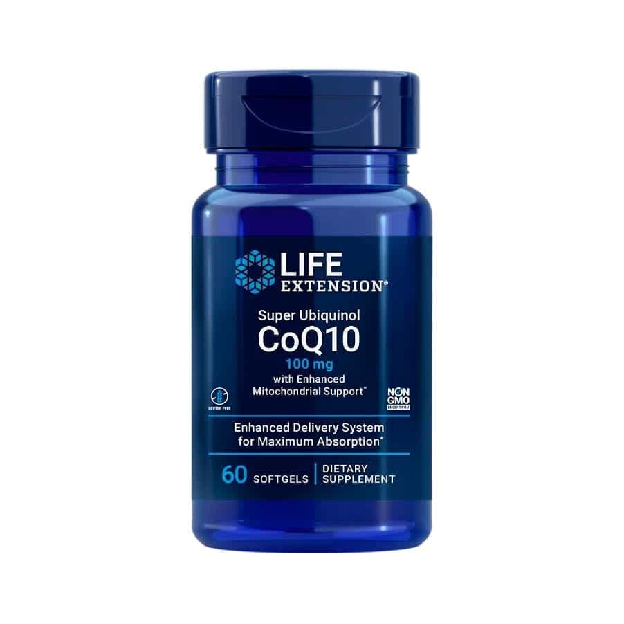 Life Extension Super Ubiquinol CoQ10 com Enhanced Mitocondrial Support (TM) 100mg 60 Cápsulas