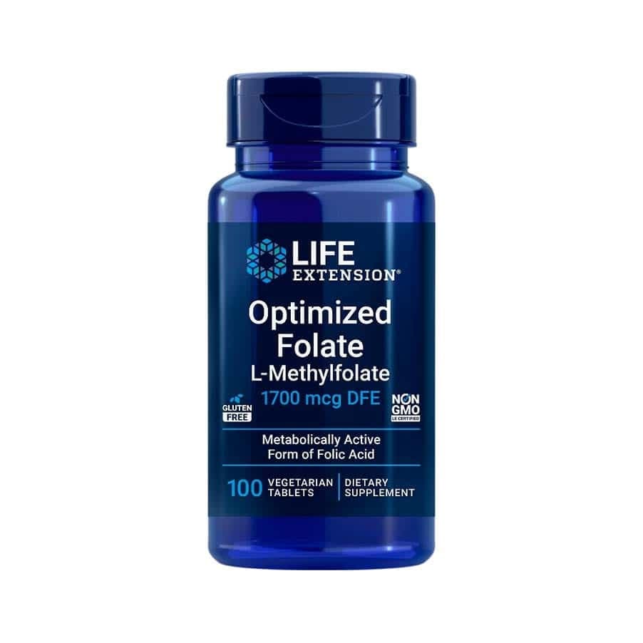 Folato Otimizado L-Methylfolate 1700mcg 100 cápsulas Life Extension