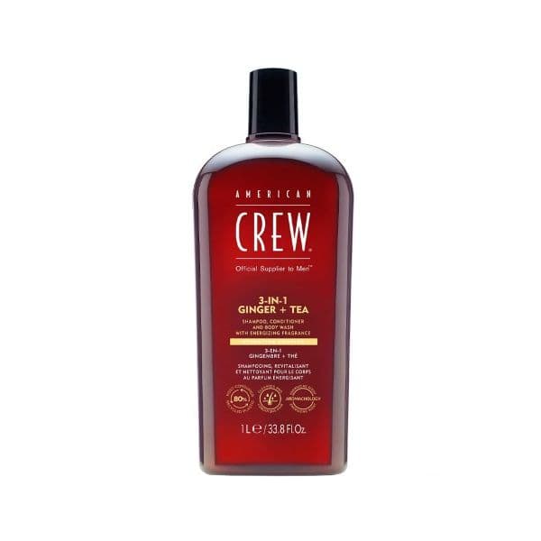 American Crew 3 In 1 Ginger + Tea 3 em 1 Champô, Condicionador e Gel de Banho 1000ml