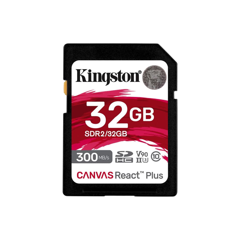 Kingston 32GB Secure Digital Class10 (U3) 8K 300/260MB/s Canvas React Plus - SDR2/32GB