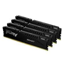 Memória RAM KINGSTON FURY Beast 128GB RAM DDR5 5200MT/s CL40 DIMM (Kit of 4) Black XMP