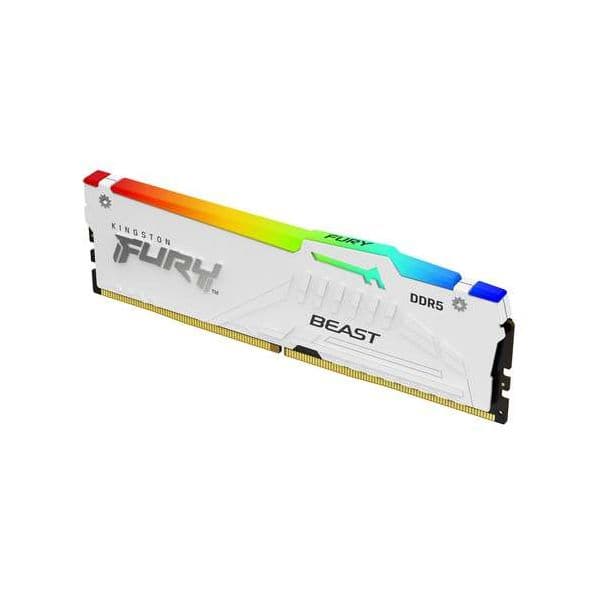 Memória RAM Kingston FURY Beast RGB 16GB DDR5 CL30 6000MHz White - KF560C30BWEA-16
