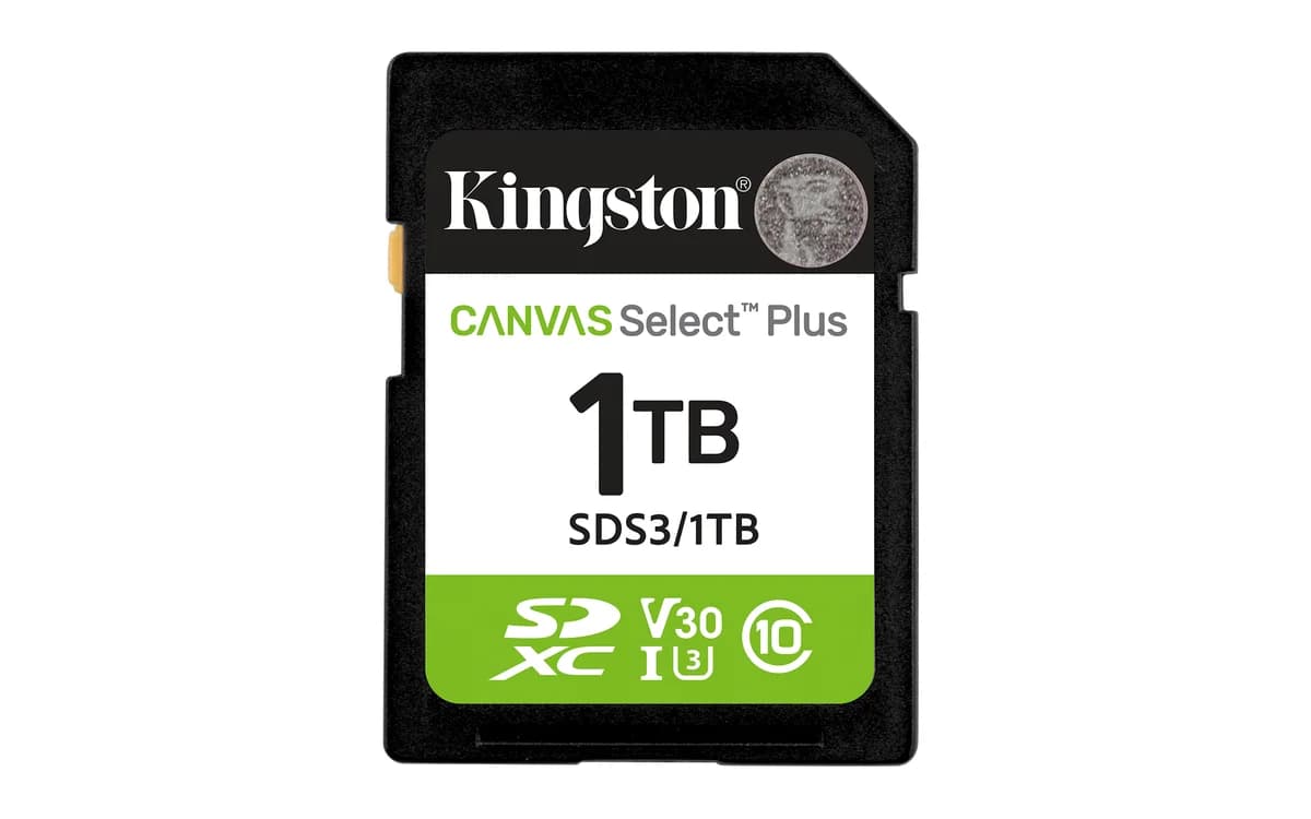 Kingston 1TB SDXC Canvas Select Plus Class 10 UHS-I U3 V30