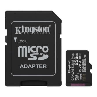 Kingston 256GB microSDXC Canvas Select Plus Gen3 A1 UHS-I Classe 10 150MB/s com Adaptador