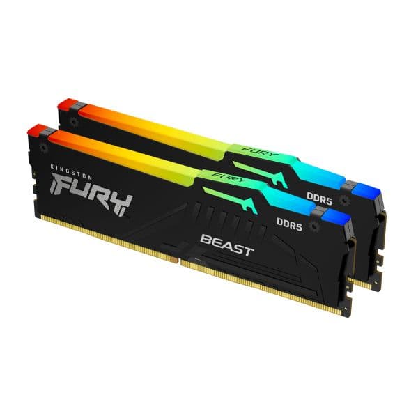 Memória RAM Kingston 64GB (2x32GB) FURY Beast RGB DDR5-6000 CL36 288-Pin Black