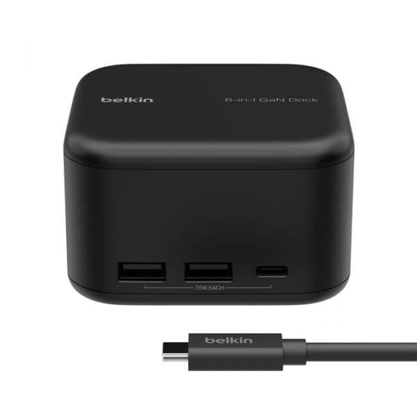 Belkin Docking Station INC018VFBK USB-C 6 em 1 Core GaN 130W 96W PD Black