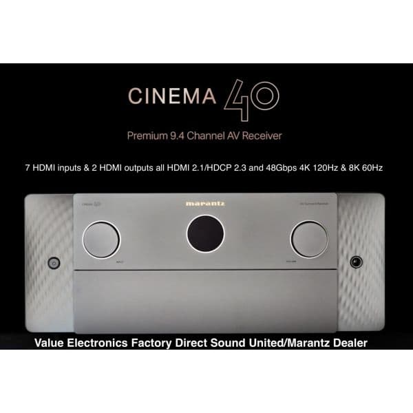 Cinema 40(Silver/Ouro)AMPLIFICADOR Av 8K de 9.4 Canales / 11.4 Canais de Previo