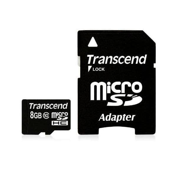 Transcend Micro SD 8GB Class 10 C Adapt SD - TS8GUSDHC10
