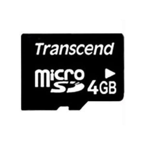 Transcend 4GB Micro SDHC Class 4 + Adapter - TS4GUSDC4