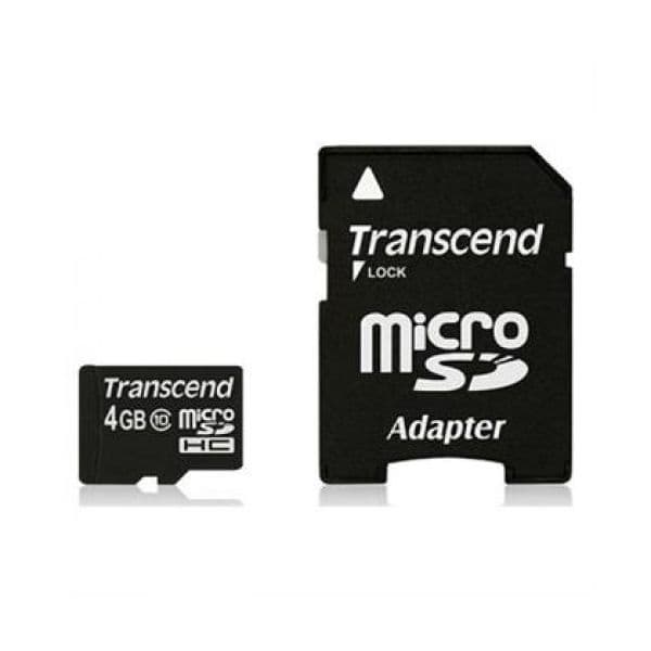 Transcend Micro SD 4GB Class 10 C Adapt Sd - TS4GUSDHC10