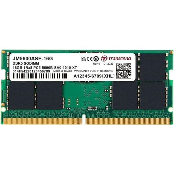 Memória RAM TRANSCEND SO-DIMM JetRam 16GB (1x 16GB) DDR5 5600 MHz - JM5600ASE-16G