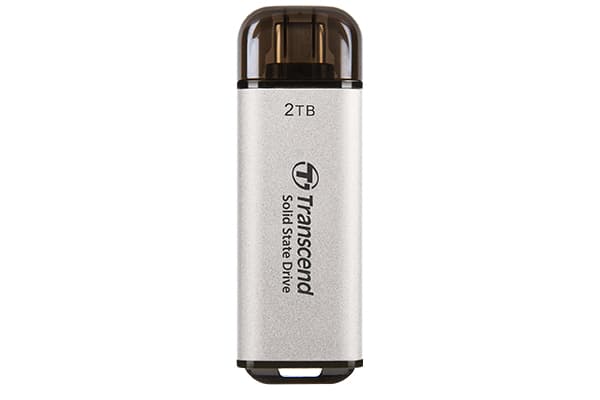 Disco Externo SSD Transcend 2TB ESD300S USB-C 10Gbps Prata