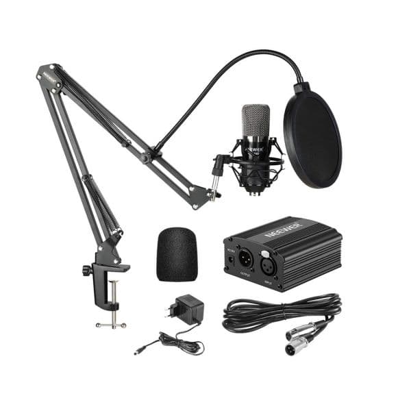 Neewer Microfone Condensador + Acessórios e Fonte de Alimentação