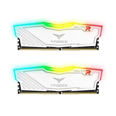 Memória RAM Team Group 16GB DDR4 2x 8GB 3200MHz Delta Branco RGB CL15 - TF4D416G3200HC16CD