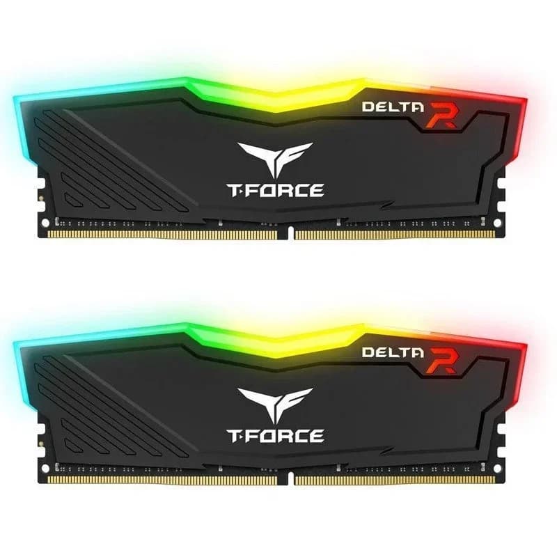 Memória RAM Team Group 32GB (2 x 16GB) DDR4 3600MHz Delta Preto RGB CL18 - TF3D432G3600HC18JD