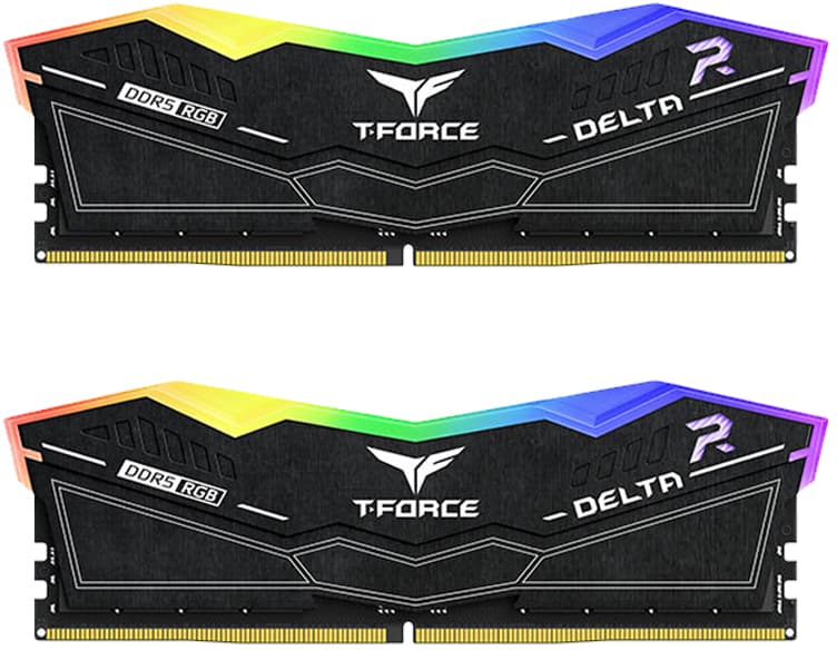 Memória RAM Team Group Kit 32GB (2 x 16GB) DDR5 6000MHz Delta Preto RGB CL30 - FF3D532G6000HC30DC