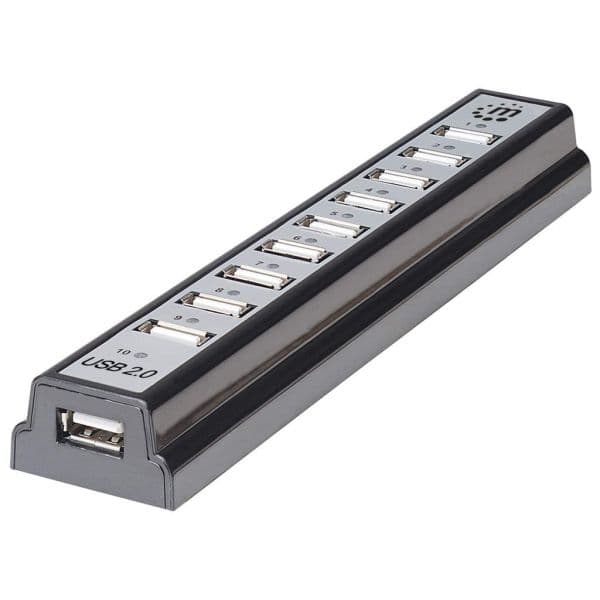 Manhattan 161572 Hub USB 2.0 10 Portas Preto