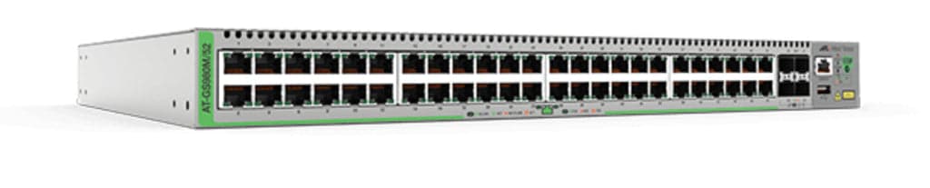Allied Telesis 48-port 10/100/1000T, 4-port 100/1000X Sfp Gigabit Ethernet Managed Switch, 1 Fixed Ac Power Supply, Eu Power Cord - AT-GS980M/52-50