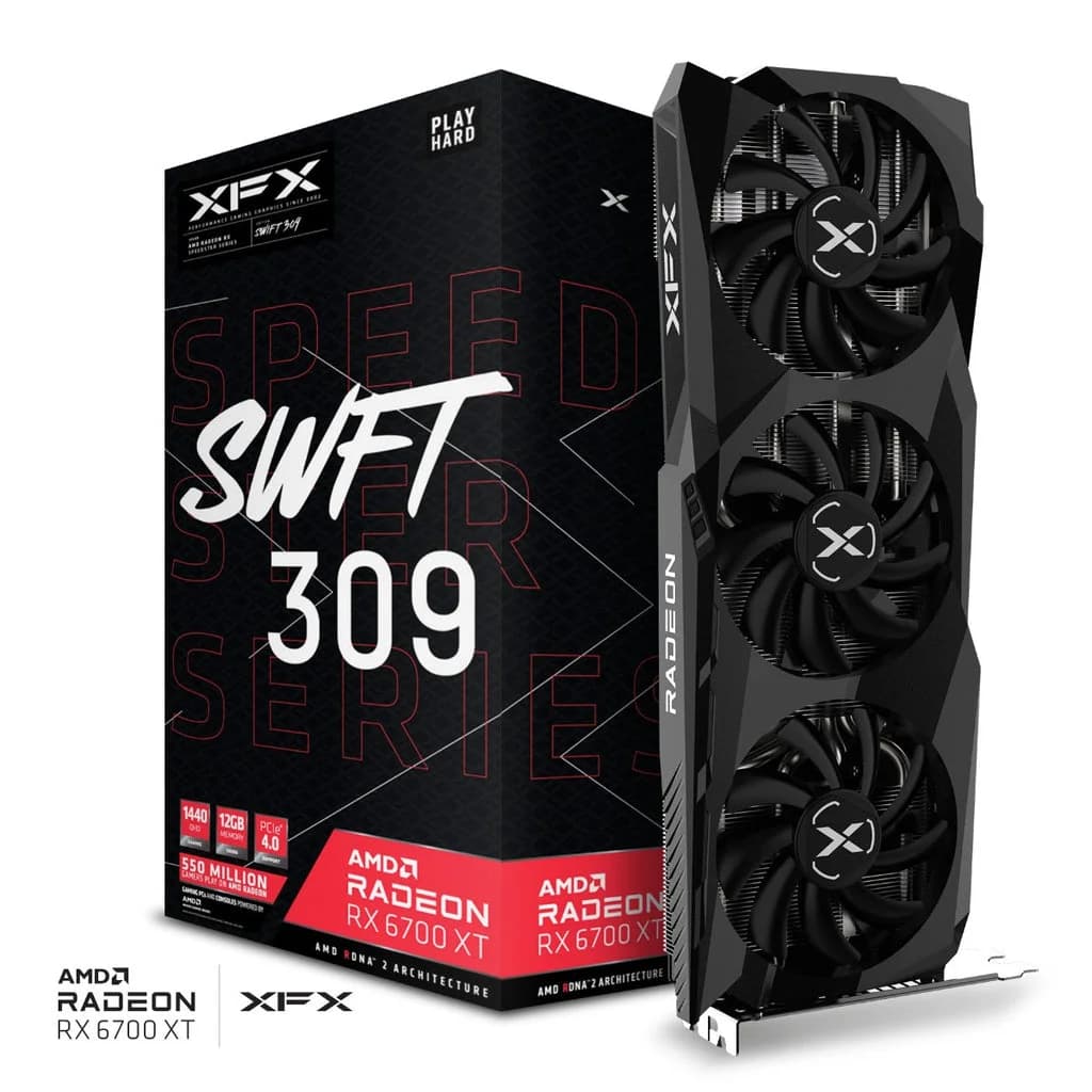 Placa Gráfica XFX SPEEDSTER SWFT309 AMD Radeon RX 6700XT CORE Gaming 12GB GDDR6