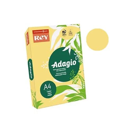 Rey Resma 500 Fls Papel A4 Adagio 80g Manteiga