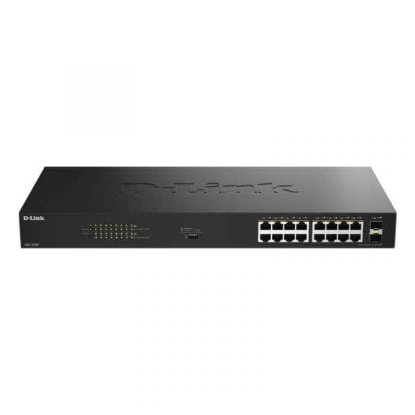Switch D-LINK DGS-1018P 16 Portas Gigabit PoE+ 2 SFP Unmanaged 240W