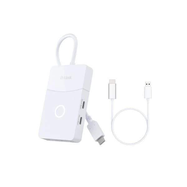 D-Link DUP-501 Hub USB-C 5-em-1 HDMI Wireless 5GHz Fast Charge 100W USB 3.2 Gen 1 Branco