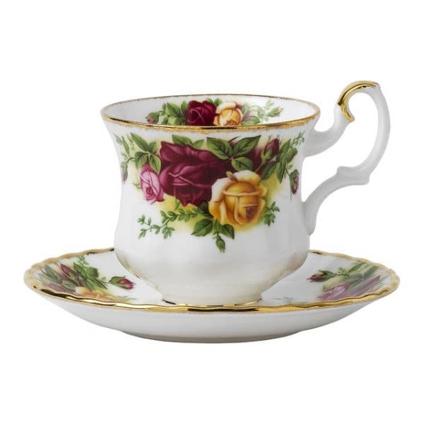 Royal Albert Chávena de Café com Prato Old Country Roses