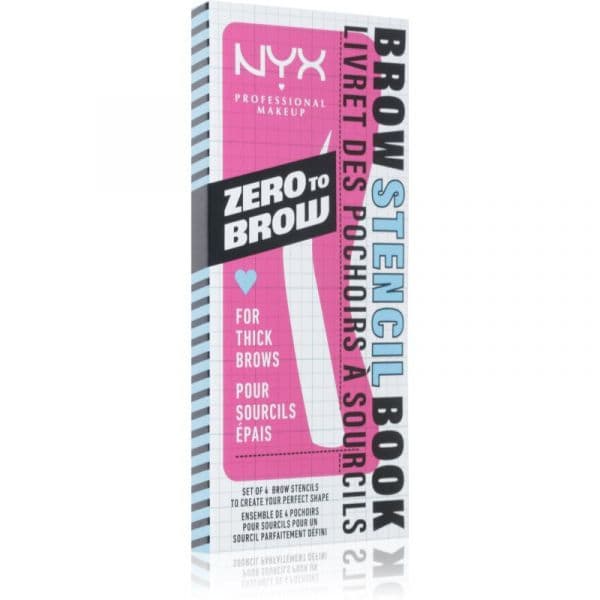 Nyx Professional Makeup Zero To Brow Stencil Book Modelos para Sobrancelhas 02 Thick 4 Unidades
