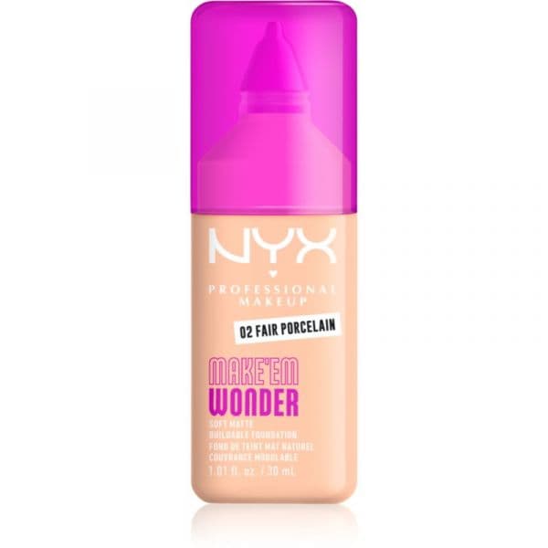 NYX Make 'Em Wonder Base de Maquilhagem Matificante Leve Tom 02 Fair Porcelain 30ml