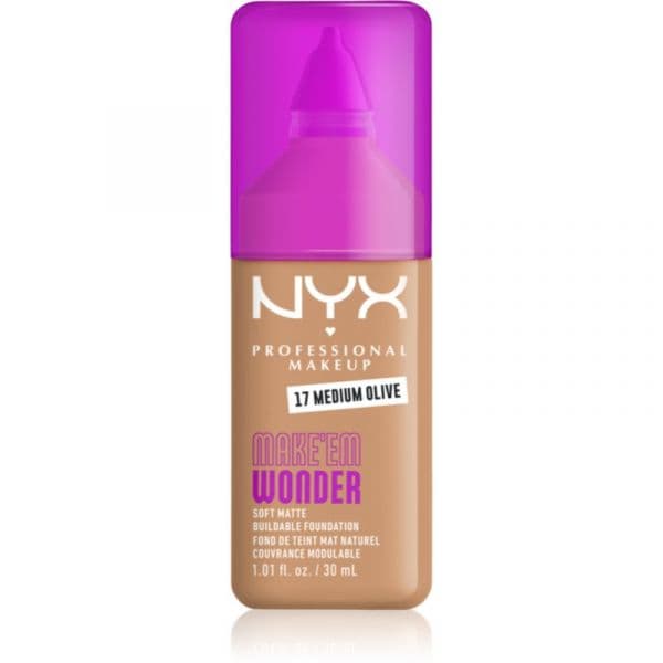 NYX Make 'Em Wonder Base de Maquilhagem Matificante Tom #17 Medium Olive 30ml