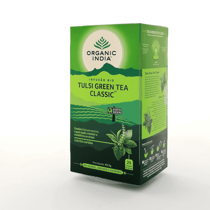 Organic India Infusão Bio Tulsi Green Tea Classic 25 Saquetas