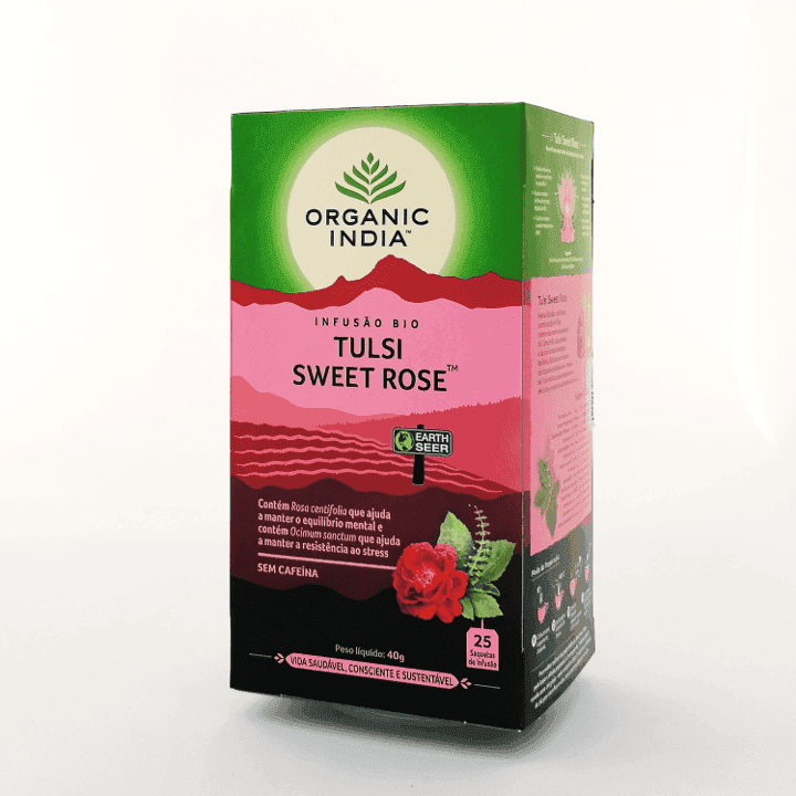 Organic India Tulsi Rosas Doces 25 Saquetas