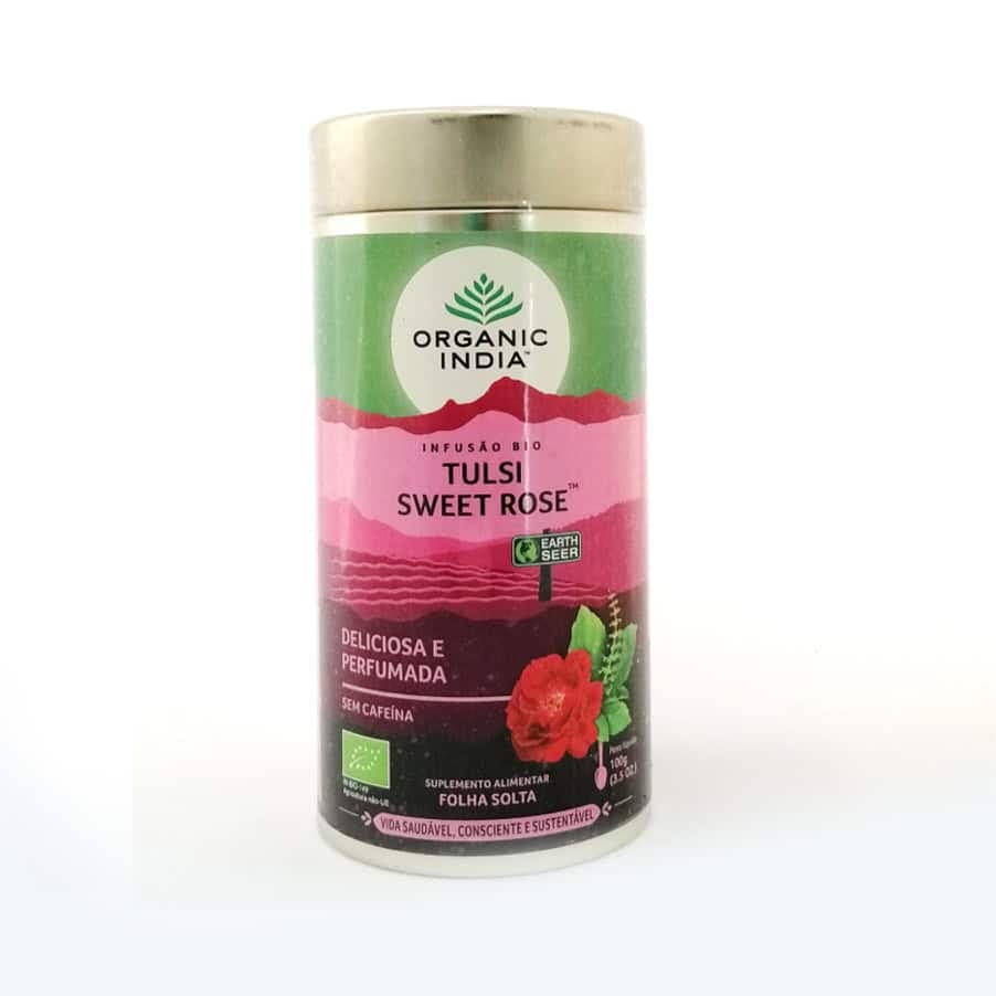 Organic India Tulsi e Rosa Doce 100g