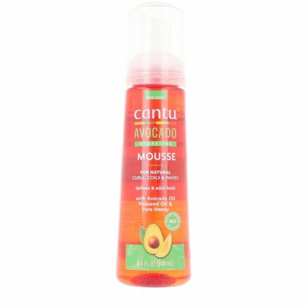 Cantu Avocado Hydrating Styling Mousse Gel para Cabelos Ondulados e Encaracolados 248ml