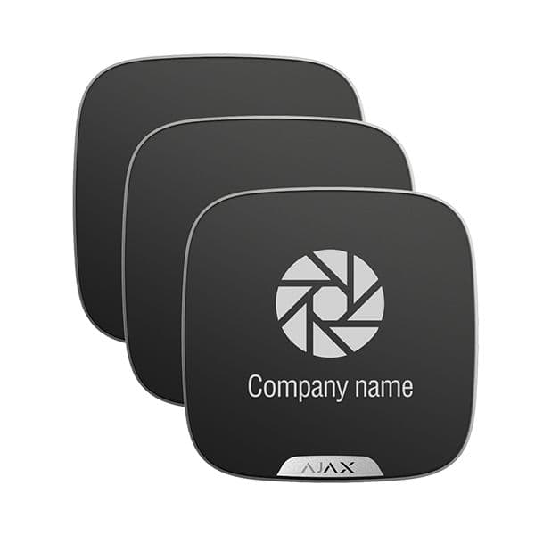Ajax Pack 10 Cobertas Personalizáveis para Sirene Exterior Preto - 10XAJ-BRANDPLATES-B