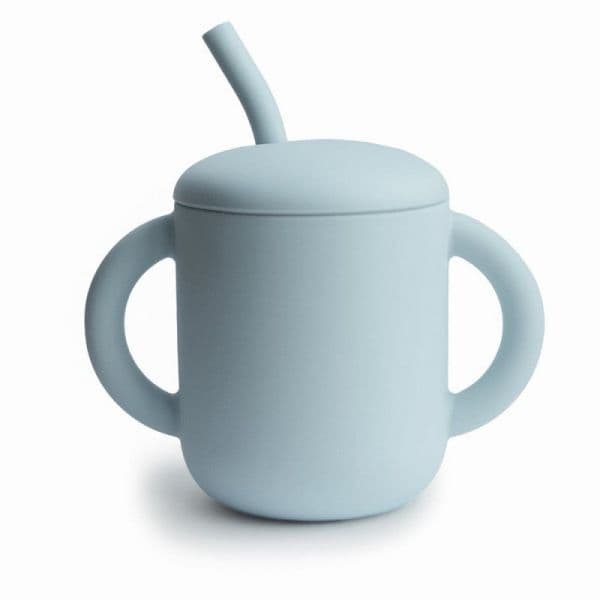 Mushie Training Cup com Palhinha Powder Blue