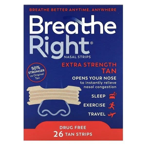 Breathe Right Tiras Nasais Extra Forte Bege 8 Unidades
