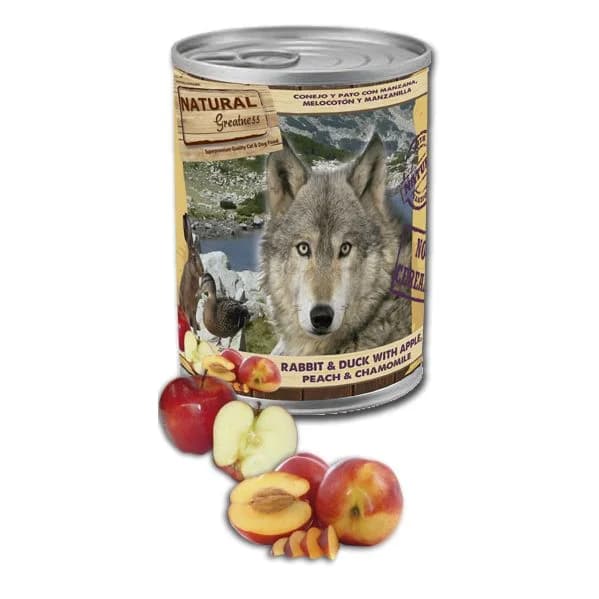 Ração Húmida Natural Greatness Rabbit & Duck & Apple 400g